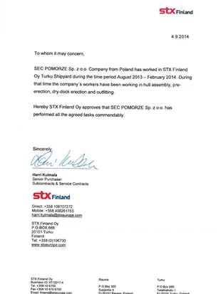 Reference 2013 - 2014_STX Finland_Eldfisk II (hull assembly, preerection, dry-dock erection and outfitting) - SEC Pomorze.pdf